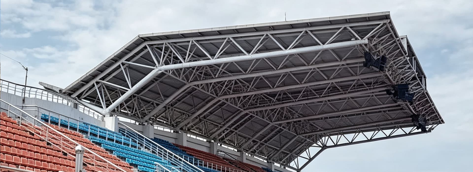 commercial and public steel structure showing industrial construction application and building configuration.